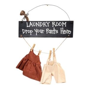 Laundry Room Drop Your Pants Here Wood Sign Laundry Room Decor